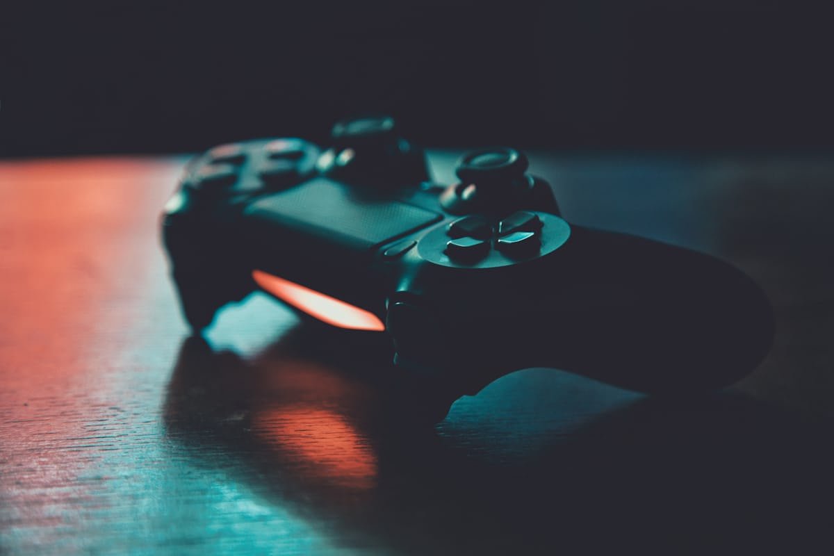 Gaming hardware and accessories on a desk